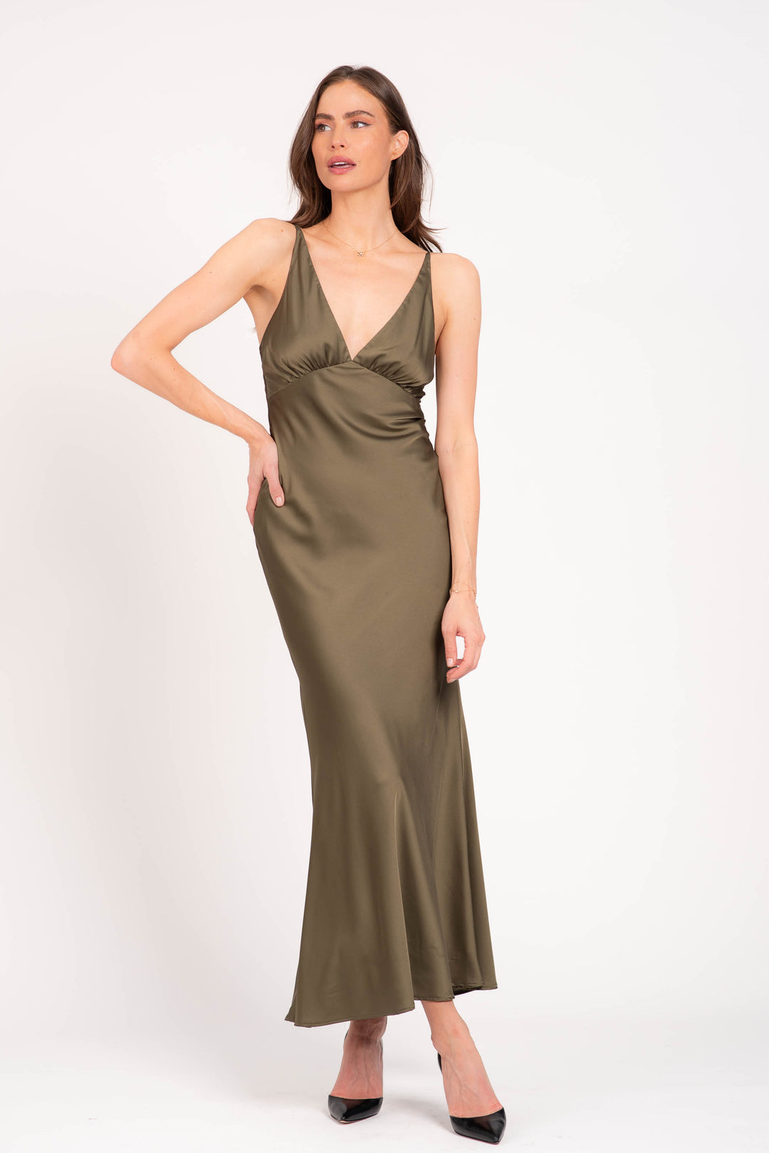 Amara Maxi Dress, GREEN by Lavender Brown ARMY GREEN / M Amara Maxi Dress, GREEN by Lavender Brown ARMY GREEN / M