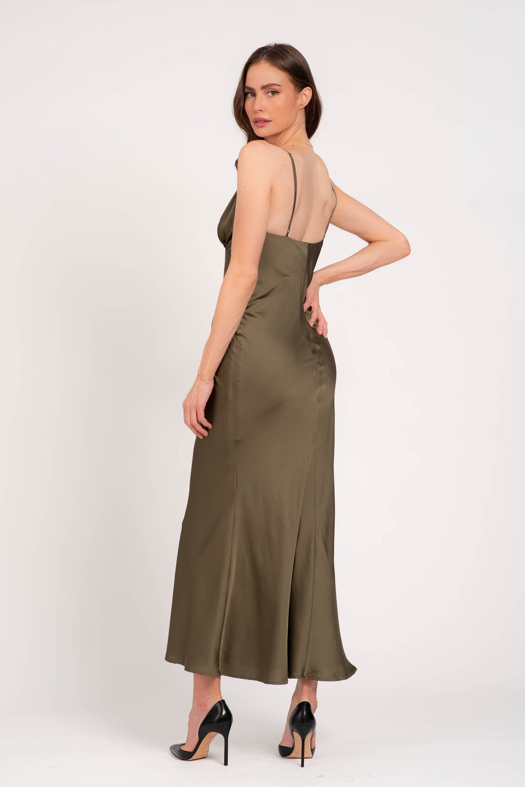 Amara Maxi Dress | Lavender Brown#color_army-green