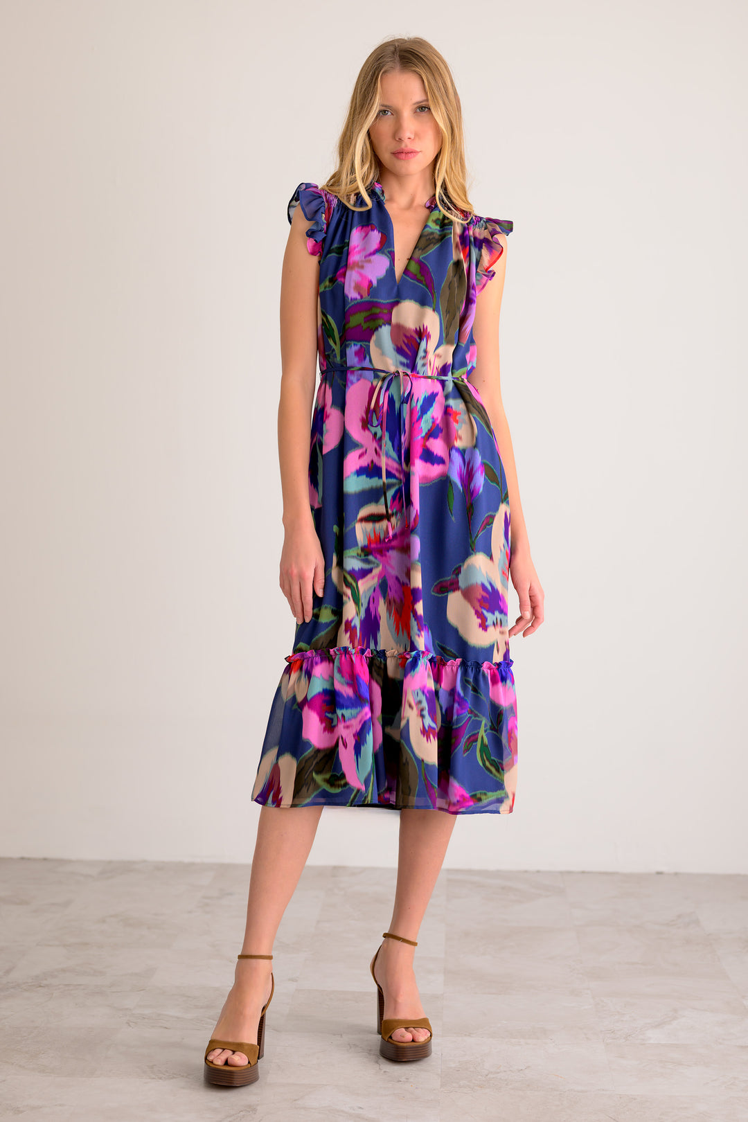 Theodora Dress, by Lavender Brown NAVY MULTI / L Theodora Dress, by Lavender Brown NAVY MULTI / L