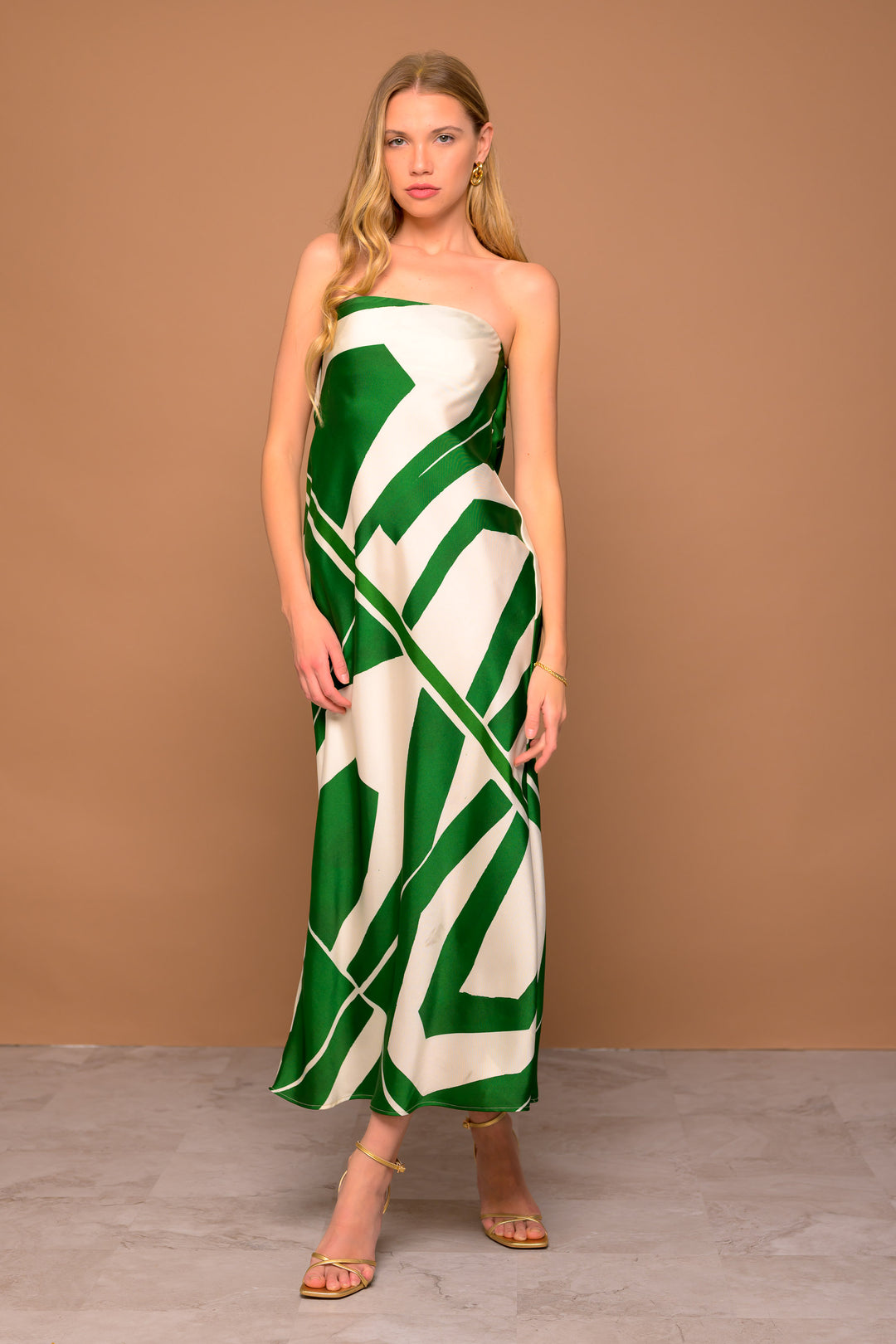 Talia Maxi Dress, green by Lavender Brown Cream/Green Combo / XS Talia Maxi Dress, green by Lavender Brown Cream/Green Combo / XS