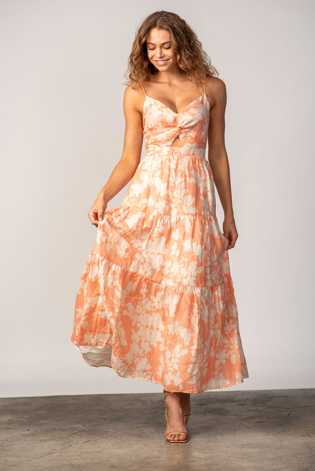 Aurora Dress, by Lavender Brown Peach/Ivory / M Aurora Dress, by Lavender Brown Peach/Ivory / M