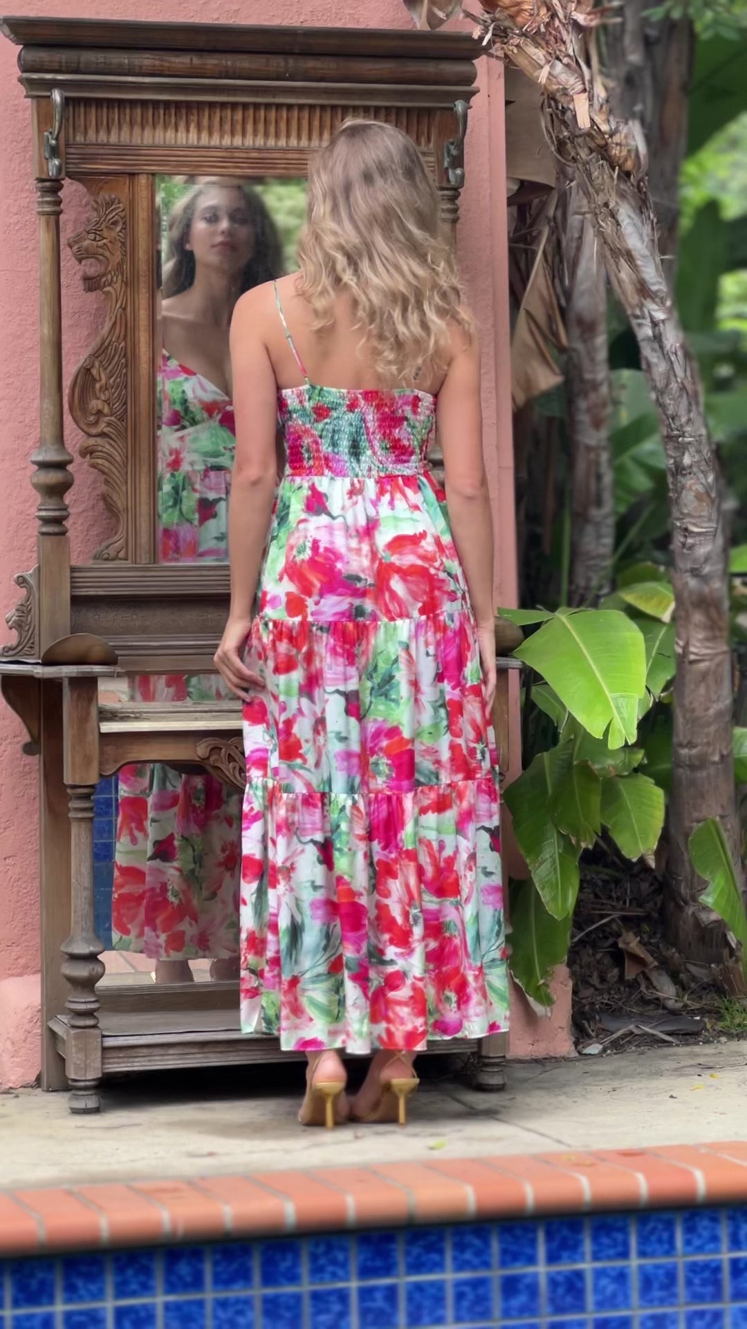 Kamila Dress, multi,red by Lavender Brown