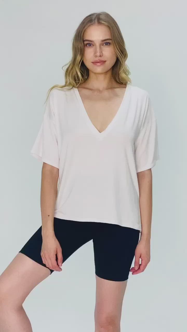 V Neck Boxy Tee