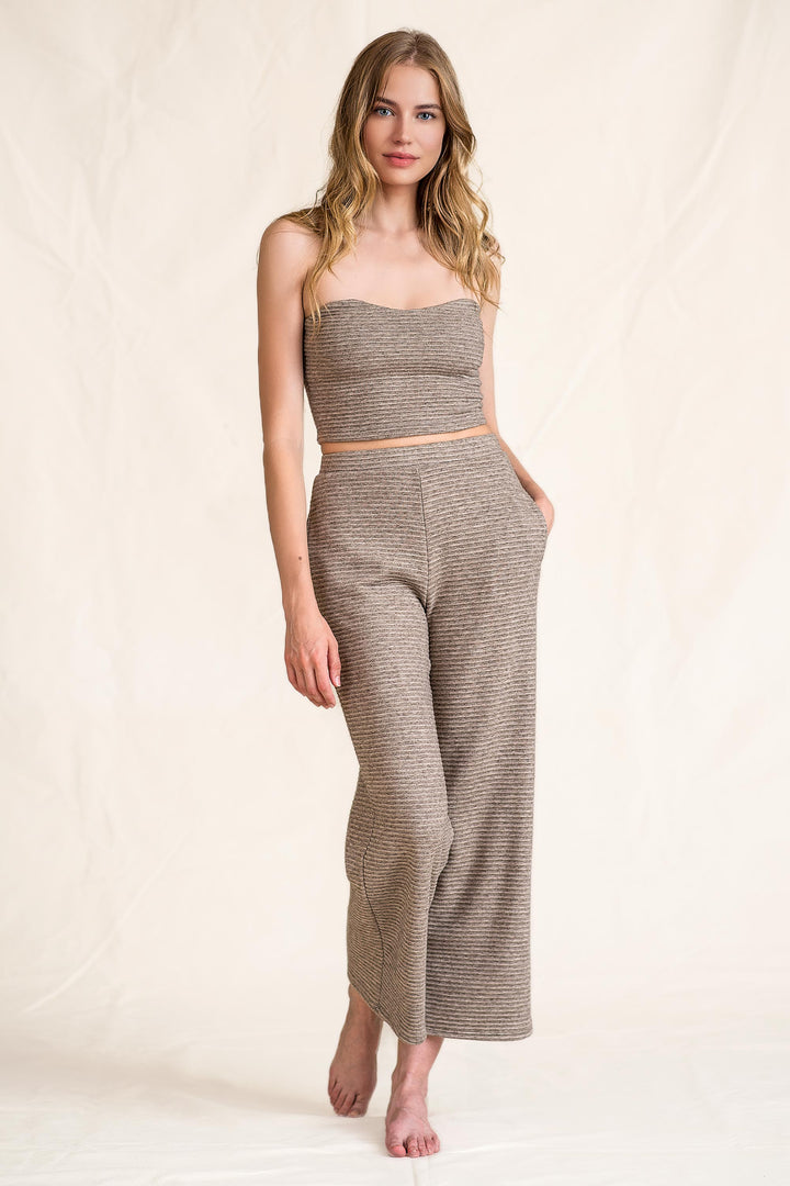 Sweater Knit Pants - Lavender Brown